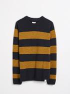 Frank + Oak The Nordique Multi-yarn Sweater - Striped Blue Grey