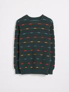 Frank + Oak Weaved Stripe Cotton Crewneck Sweater - Green