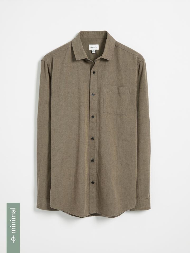 Frank + Oak Recycled Polyester Blend Shirt - Dark Beige