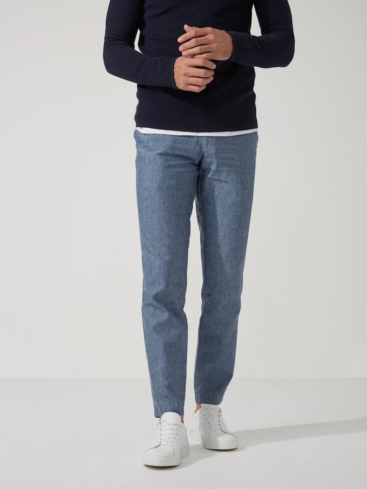 Frank + Oak The Becket Chambray Trouser In Blue