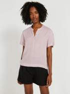 Frank + Oak Textured Viscose Button-up Tee - Lilac