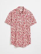 Frank + Oak Short-sleeved Leaf Printed Shirt - Red