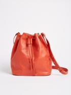 Frank + Oak Leather Bucket Bag - Bright Red