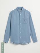 Frank + Oak Tencel Lyocell Eco-dye Shirt In Blue