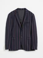 Frank + Oak The Laurier Deconstructed Twill Blazer - Striped Navy