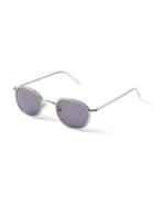 Frank + Oak All In Eyewear Japon Sunglasses In Metallic Silver
