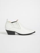 Frank + Oak The Badlands Leather Western Bootie - White