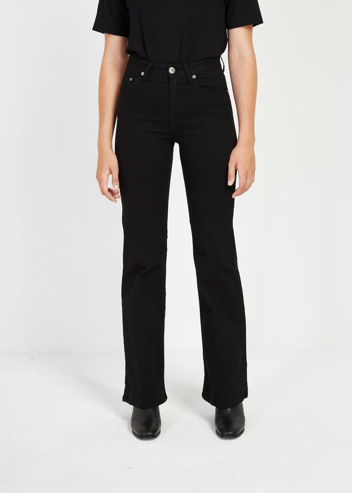 Frank + Oak The Joni Flare Jeans In Black