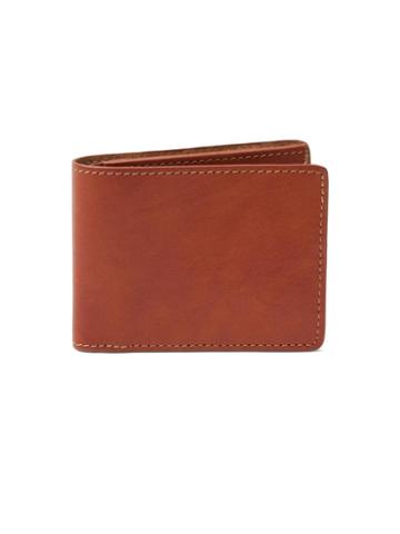 Frank + Oak Leather Bill Fold Wallet In Cognac
