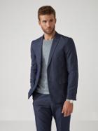 Frank + Oak The Laurier Micro-dot Cotton Suit Jacket In Navy