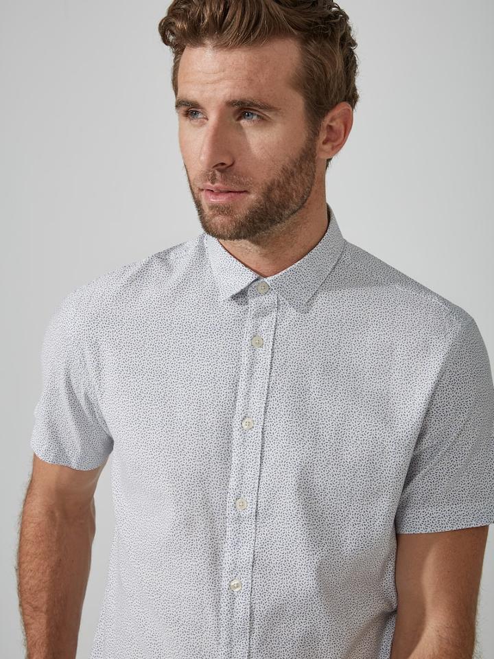 Frank + Oak Printed Fluid-cotton-blend Shirt In Federal Bue