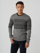 Frank + Oak Wool-blend Jacquard Sweater In Mixed Black