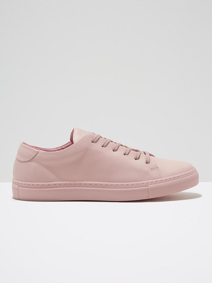 Frank + Oak Park Leather Low-top Sneakers In Dusty Pink