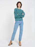 Frank + Oak Wool-blend Cable Sweater - Soft Teal