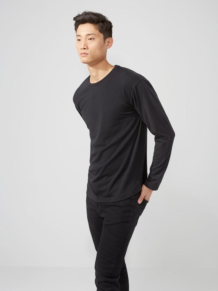 Frank + Oak Sc Drirelease&reg; Long-sleeve T-shirt In True Black