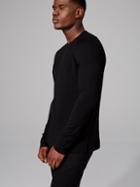 Frank + Oak Lightweight Crewneck Sweater With Extended Back In Black