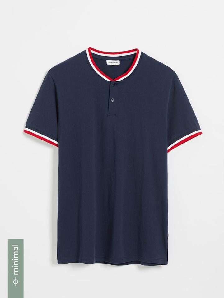 Frank + Oak Good Cotton Soft Henley Polo - Navy