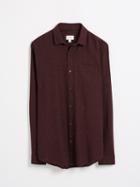 Frank + Oak Textured Donegal Shirt - Burgundy