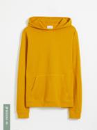 Frank + Oak Organic Cotton And Recycled Polyester Terry Hoodie In Ochre