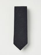 Frank + Oak Textured Cotton-silk Tie In Navy
