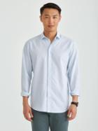 Frank + Oak Lightweight Slub-cotton Shirt In Light Blue