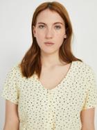 Frank + Oak Short-sleeved Dotted Peplum Blouse - Light Yellow
