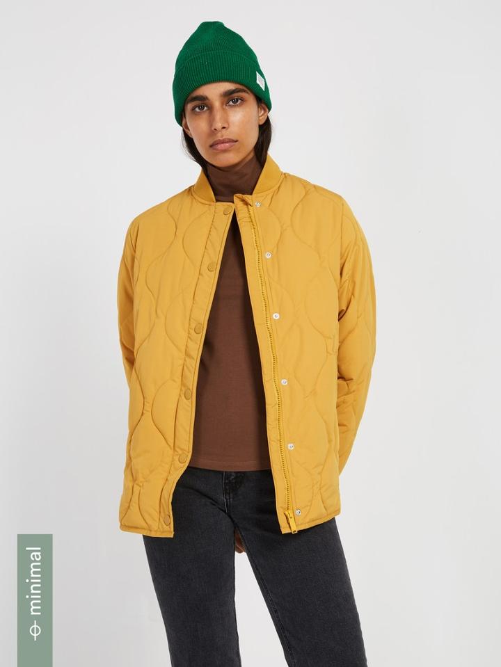 Frank + Oak Skylar Packable Bomber With Recycled Thinsulate In Yellow
