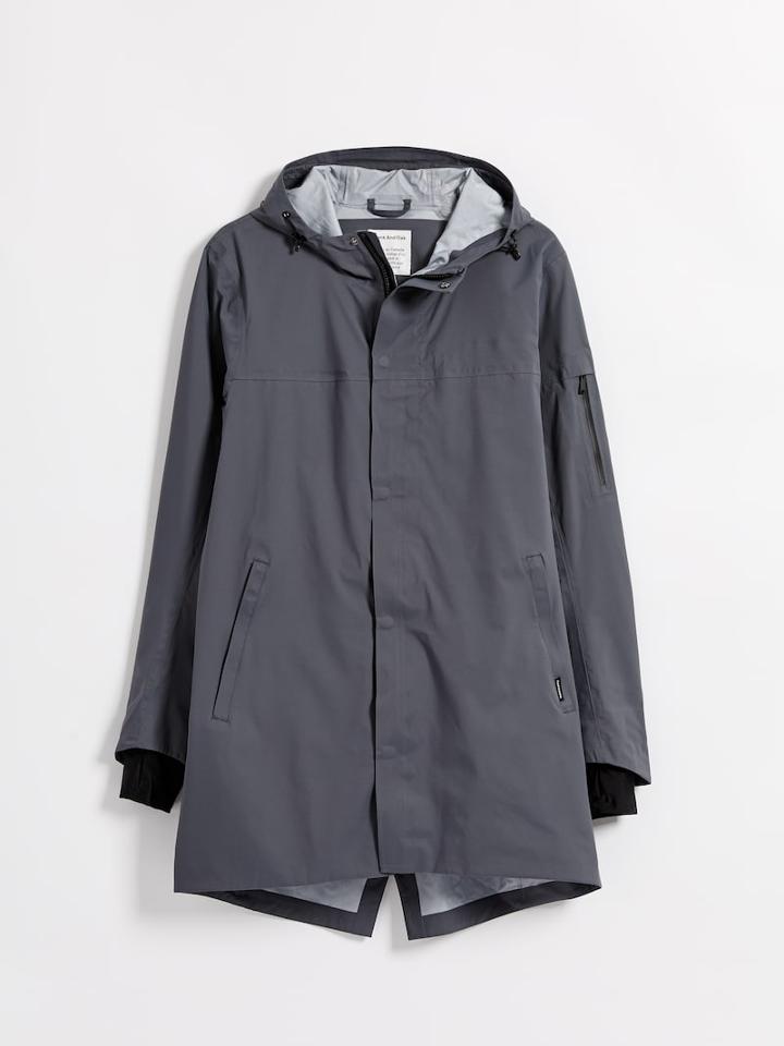 Frank + Oak Waterproof Triple Torrent Raincoat In Dark Grey