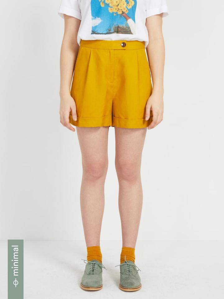 Frank + Oak Linen-tencel High-waisted Shorts - Olive