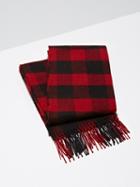 Frank + Oak Wool-blend Buffalo Check Scarf In Red