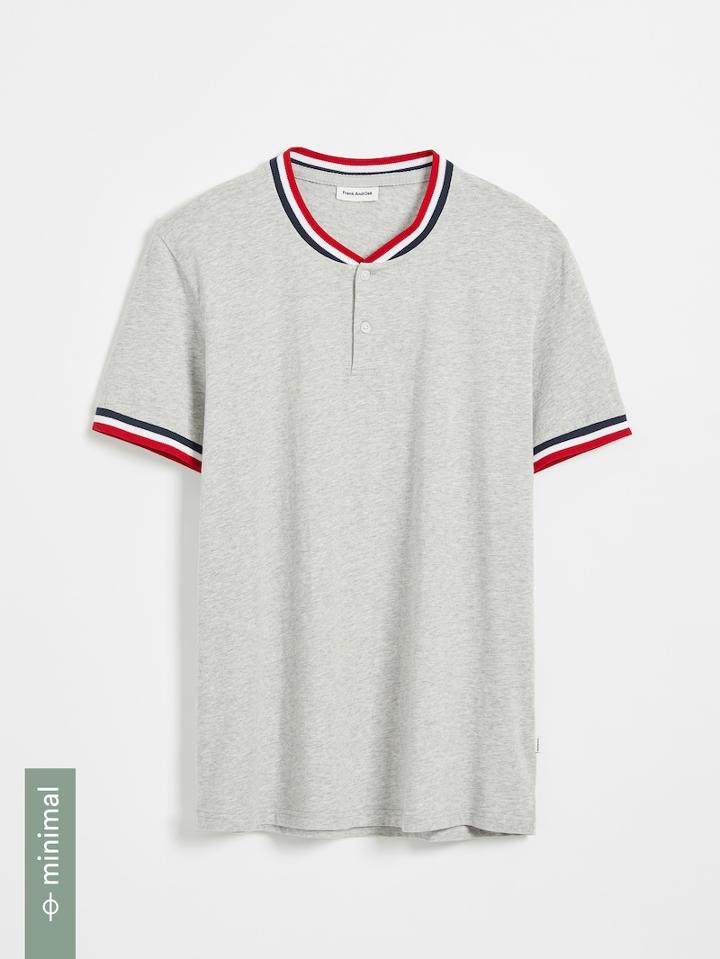 Frank + Oak Good Cotton Soft Henley Polo - Grey
