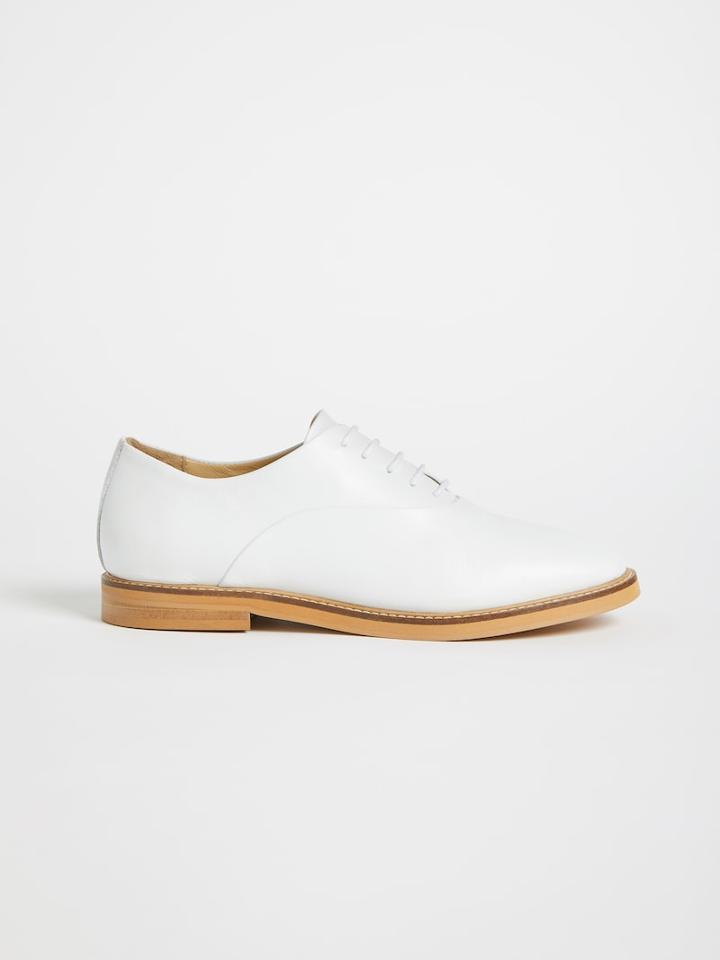 Frank + Oak The Market Leather Oxford Shoe - White