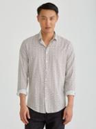 Frank + Oak Super Soft Mini Floral All Over Print Shirt In White/navy