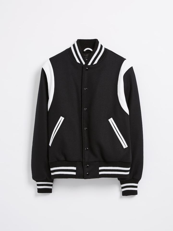 Frank + Oak Golden Bear Varsity Bomber Jacket - Black