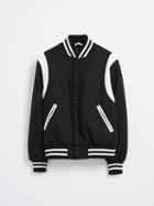 Frank + Oak Golden Bear Varsity Bomber Jacket - Black