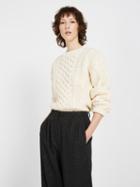 Frank + Oak Wool-blend Cable Sweater - Cream