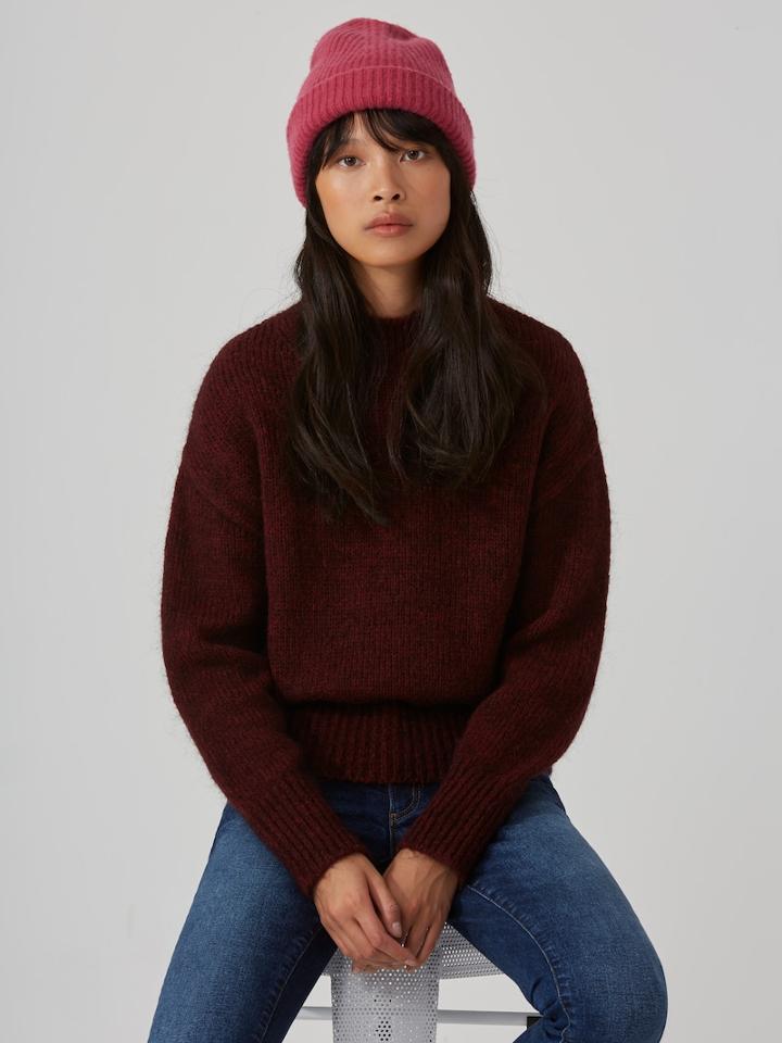 Frank + Oak Mohair-wool-blend Sweater In Goji Berry