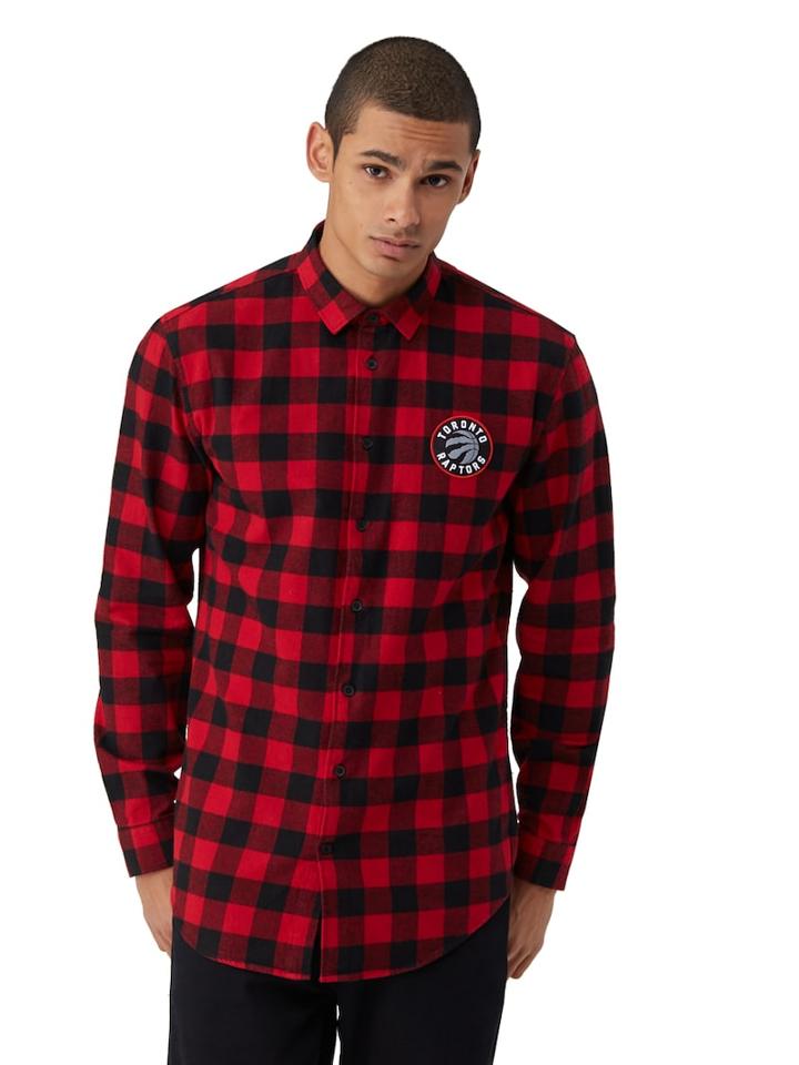 Frank + Oak Toronto Raptors Buffalo Plaid Shirt In Red