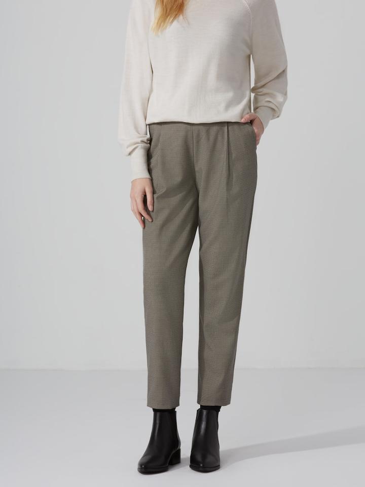 Frank + Oak Houndstooth Pleated Trousers