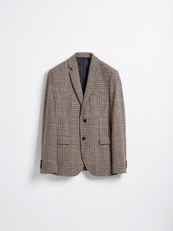 Frank + Oak The Laurier Glen Check 2-button Blazer In Brown