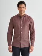 Frank + Oak Mercerized End On End Shirt With Neps In Decadent Chocolate