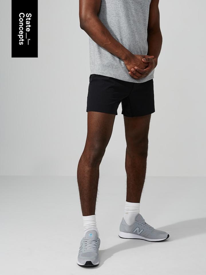 Frank + Oak State Concepts Motionflex 5 Run Short In True Black
