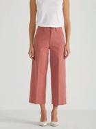 Frank + Oak High Waist Wide Leg Cropped Pant In Withered Rose