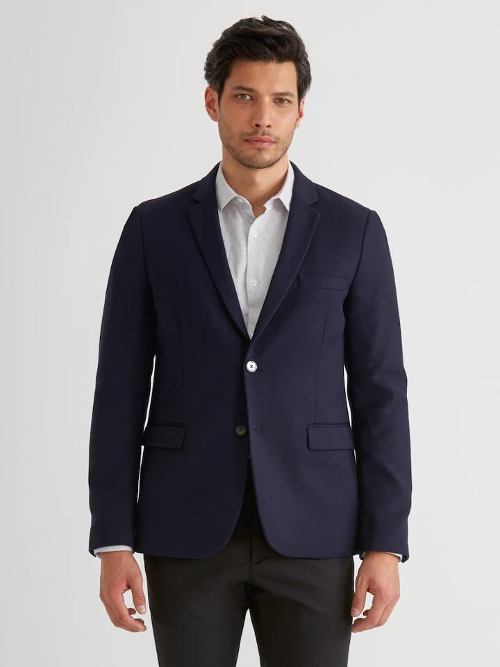 Frank + Oak Light Piqu Sport Coat In Navy Blazer