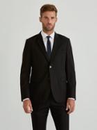 Frank + Oak The Laurier Sharkskin Stretch-wool Suit Jacket In Black