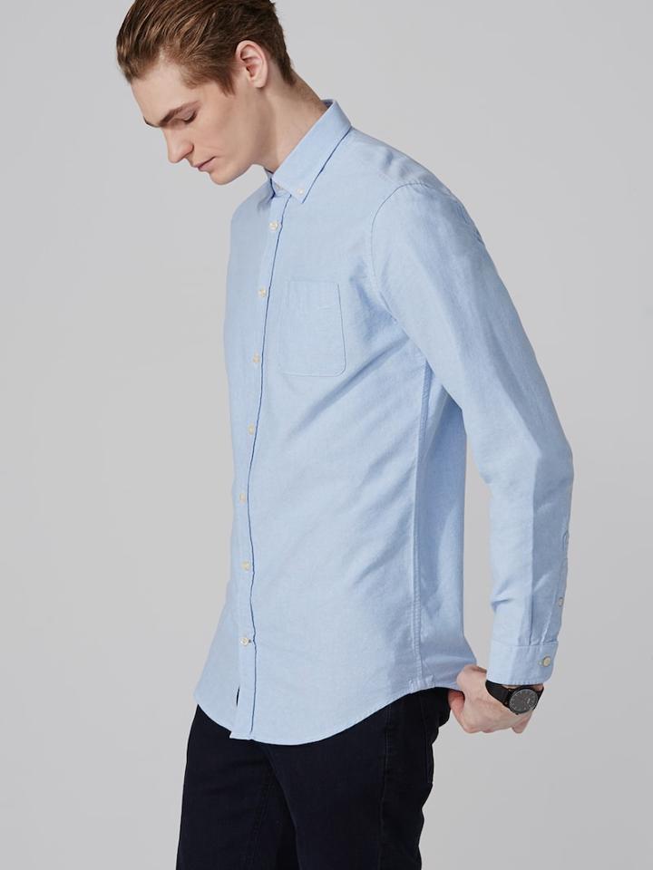 Frank + Oak The Jasper Oxford Shirt In Light Blue