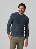 Frank + Oak Stone Washed Cotton Crewneck Sweater In Navy