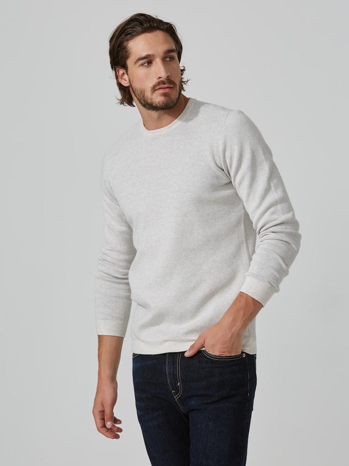 Frank + Oak Double-knit-cotton Summer Sweater In Stone Heather