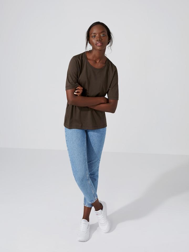 Frank + Oak Scoop Neck Tee In Grape Heather