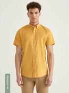 Frank + Oak The Paolo Soft Short-sleeve Oxford In Narcissus